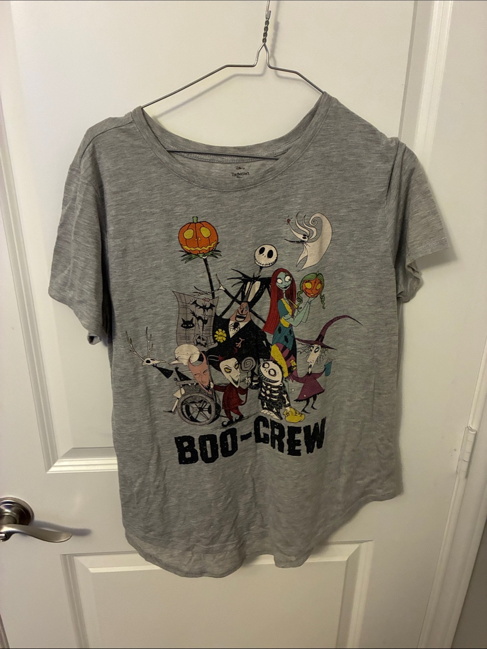 Women’s Nightmare Before Christmas Gray 'Boo-Crew' Graphic Short Sleeve Tee